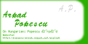 arpad popescu business card